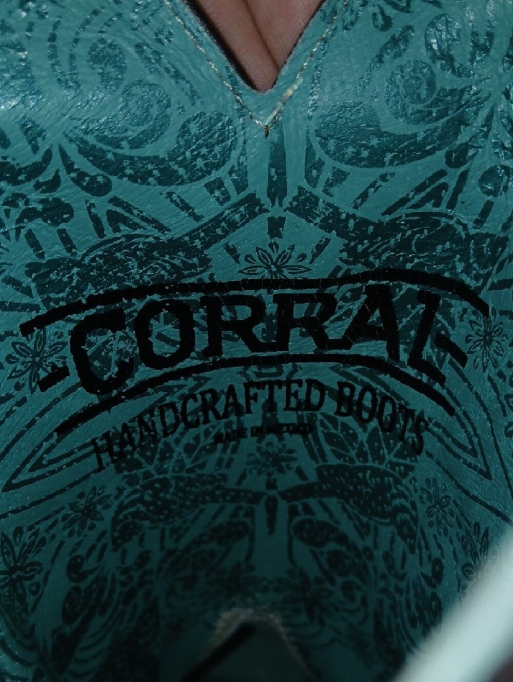 Corral Brown Leather and Light Blue Boots - Picture 5 of 5